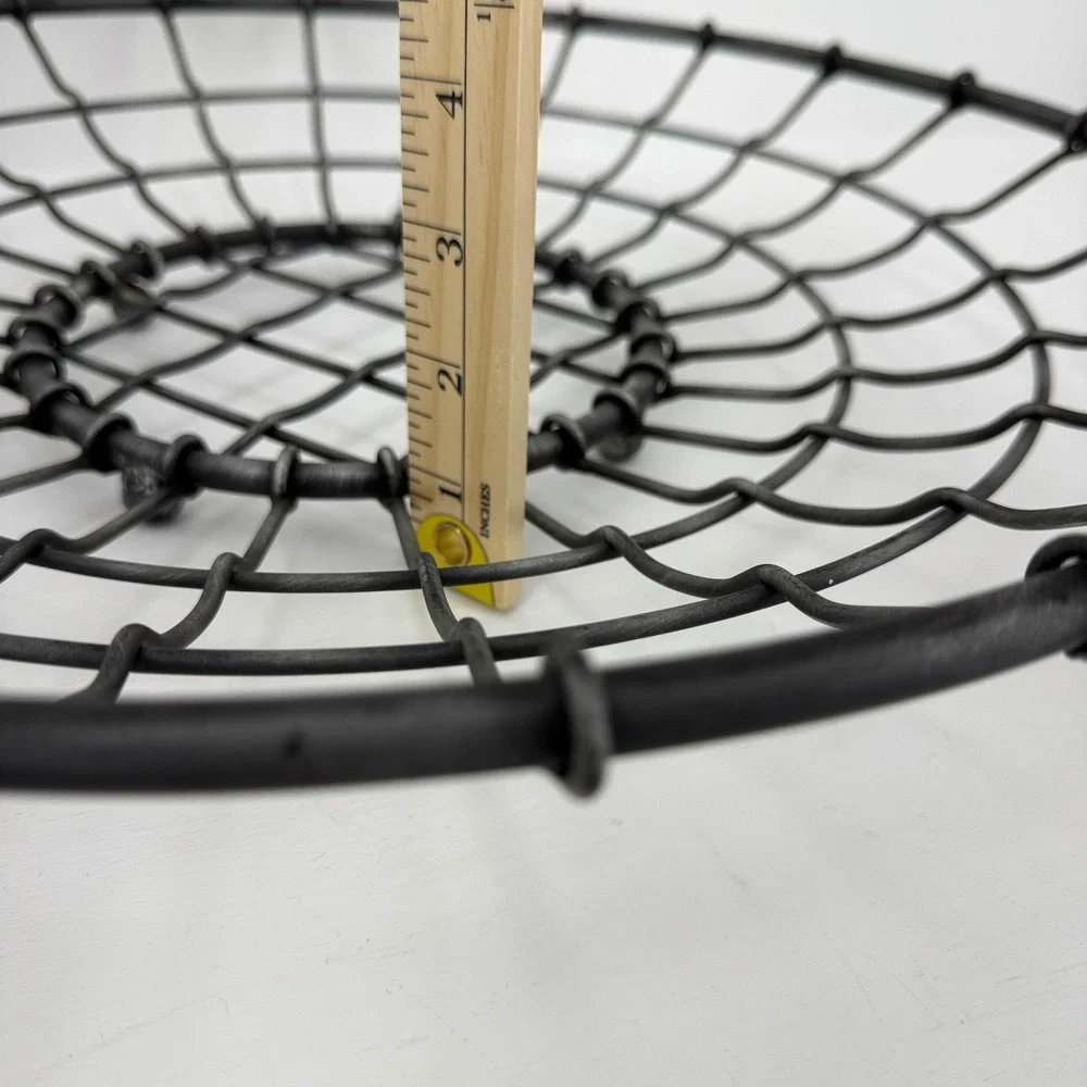 Unbranded Wire‎ Basket Home Decor OS Gray Good Industrial Footed Shallow Bowl